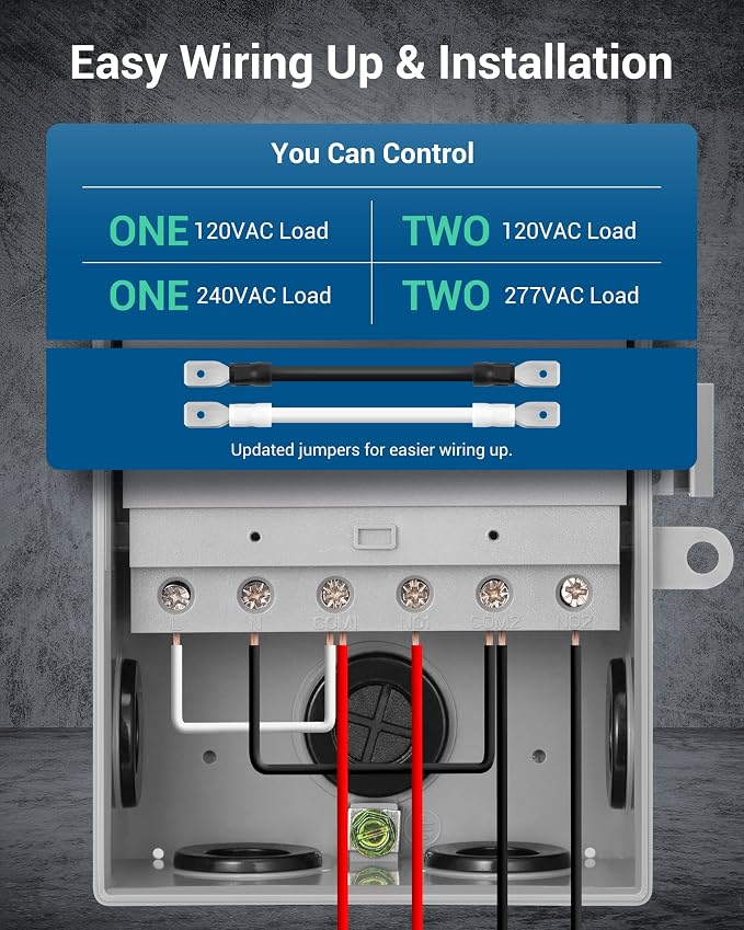 DEWENWILS WiFi Pool Pump Timer, Heavy Duty 40A 120-277 VAC 2HP Wireless Smart Controller for Pool, Water Heater, Works with Alexa, Google Assistant, Smart Life, ETL Listed