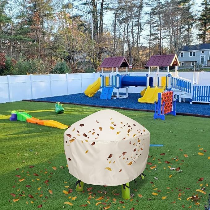 Water Table Cover Waterpark Play Table Covers Sand Water Outdoor Water Table Cover 34X34X18 inch-Beig