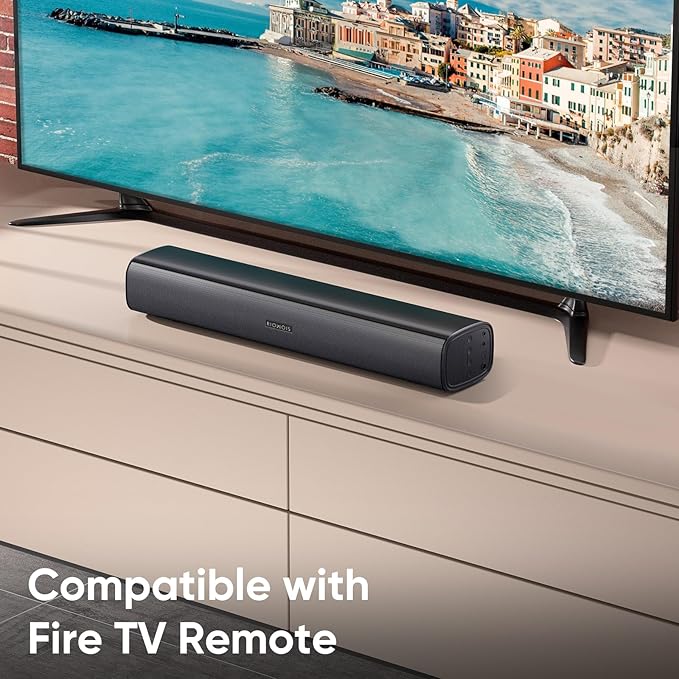 RIOWOIS Sound Bar for Smart TV, Soundbar for TV with Bass Reflector and Easy Set up, Home Audio Surround Sound System for TV PC Projector, Wall Mountable