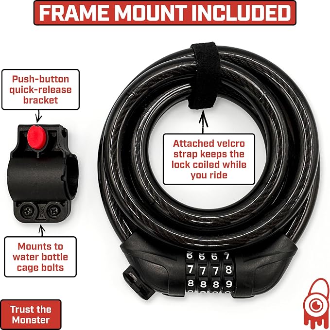 THICKEST Cut Resistant Heavy-Duty Bike Cable Lock – 15 Gauge, 6’ Long Steel Cable – Maximum Anti-Theft Security for Bicycles, Scooters, Gates & Outdoor Gear