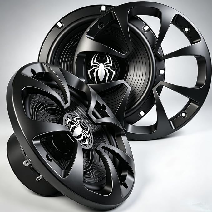 Upgraded 6.5" Coaxial Car Speakers, 800W Max 4 Ohm Car Audio Speakers High-end Silk Dome Tweeter, Plug & Play Installation, Durable Design - Pair