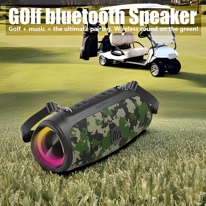TAZATA Portable Loud Bluetooth Speaker, 90W (Peak) Large Subwoofer Speakers Wireless Bluetooth 5.3 with Powerbank USB Charge Out,Rugged Outdoor for Party,Beach,Golf,Pool,Shower,Valentines Day Gifts