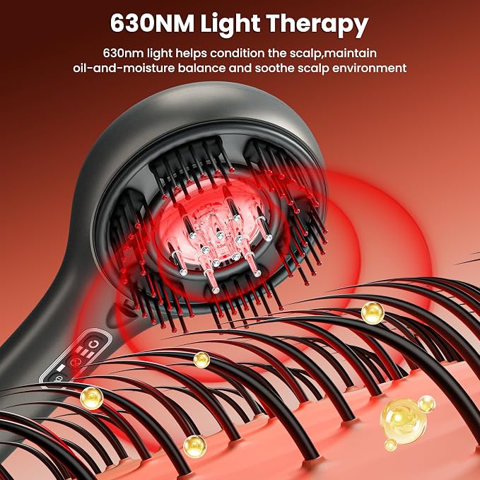 5-in-1 Scalp Massager Hair Brush, Oil Applicator，Electric Hair Brushes for Hair Growth, Hair Oil Dispenser, Scalp Massager, IPX7 Waterproof, Portable for Men & Women Home & Travel