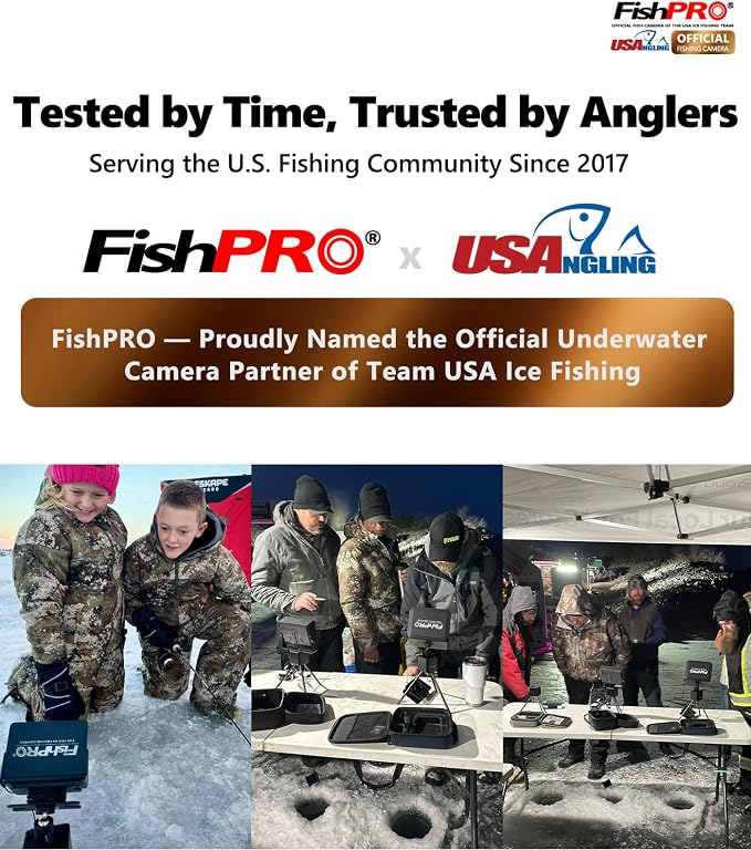 [FishPRO® 2026 Upgrade] Underwater Fishing Camera 4.3''- DVR w/32GB [Proven Since 2017] Ice Fishing Camera 1000 TVL w/ 65ft Magnetic-Spool, IR, USB-C, 5000mAh, Portable Fish Finder for Ice Fishing
