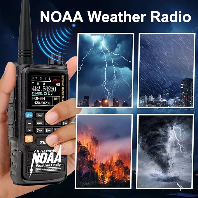 TIDRADIO TD-H3 Plus GMRS Handheld Radio Long Range Walkie Talkies USB-C Charging & Wireless Programming Multi-band Rechargeable Two Way Radios 2500mAh Battery NOAA Weather Radio Frequency Copy -2 Pack