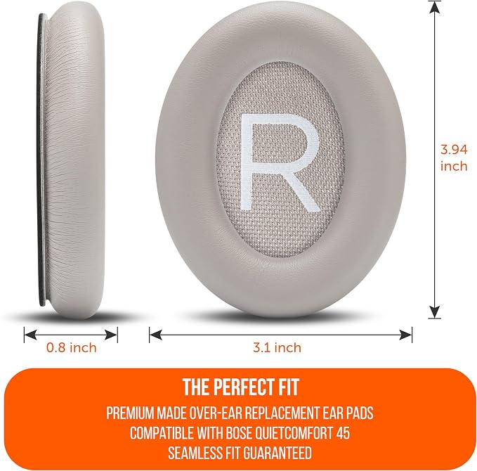 WC PadZ QC45 - Earpads for Bose QuietComfort 45 / QuietComfort Se/QuietComfort Wireless, Made by Wicked Cushions | Extra Thick Cushion | Premium Durable Stitching | Sandstone