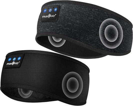 MUSICOZY Sleep Headphones Bluetooth Headband Wireless Music Headband Headphones, Earbuds for Side Sleepers Women Men Workout Running Travel Yoga Cool Gadgets Unique Gift 2 Pcs