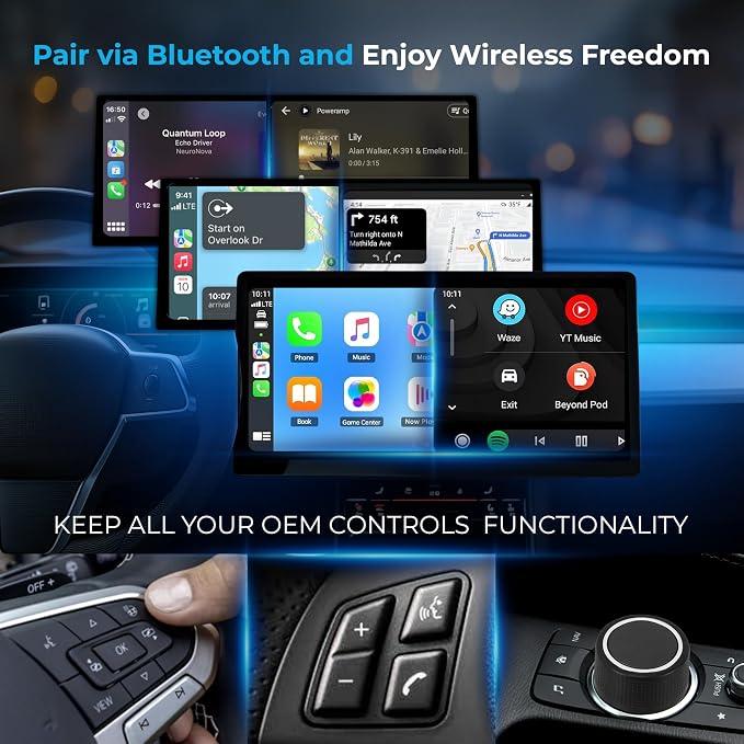 AutoSky CarPlay TV Adapter - Convert Any Wired CarPlay to Wireless CarPlay - Plug in a TV Stick to Stream Netflix, YouTube, and More Right from Your car’s infotainment Screen