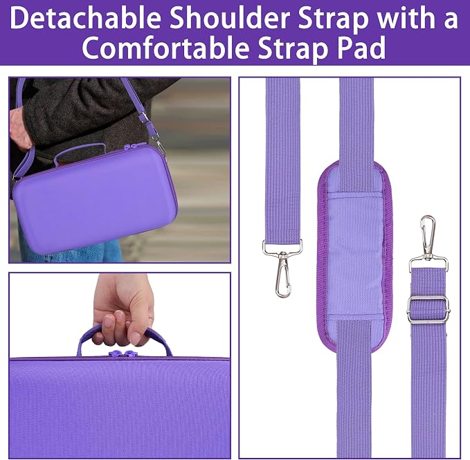 for Bose SoundLink Max Portable Speaker Hard Protective Case, Portable Travel Case Replacement with Shoulder Strap and Handle (Purple Case) - co2CREA