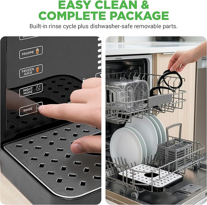 NutriChef Slushie Machine for Home | No Ice Needed Slushys 7-in-1 Preset Programs: Self Clean, Milkshakes, Spiked Slush & More | 64 oz, Quiet Operation, One-Touch Start & Includes Recipes | Black
