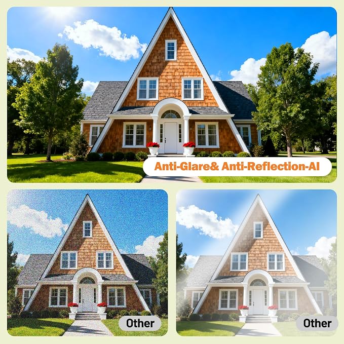 4 Pack Window Camera, 24/7 Recording, 3MP/2K Full-Color Night Vision, Human Detection & Alerts, 2.4/5GHz WiFi, Easy Install Security Camera, Alexa Compatible, Indoor Anti-Theft Camera