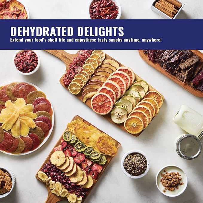 Food Dehydrator Machine, Stainless Steel Dehydrater for Fruit Herb,5 Stackable Trays, Digital Adjustable Timer & Temperature Control, Dehydrator for Beef,Meat, Fruits, Mushroom, Dog Treats