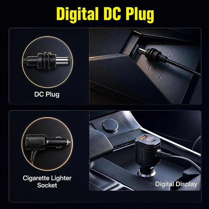 9.8FT Starlink Mini Car Adapter, 12V/24V to 30V 3.5A DC Step Up Converter with Digital Display, DC Power Cable with Cigarette Lighter Adapter, Constant Voltage Power Supply for RV Truck