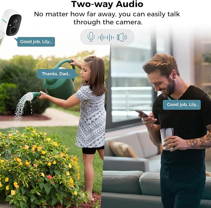 Vicohome CG6 Best 2K Solar Security Camera Wireless Outdoor System, No NVR Needed, Battery Powered, Easy to Setup, Motion Detection, Two Way Audio,Color Night Vision, SD Slot, 180 Days Exchange Policy