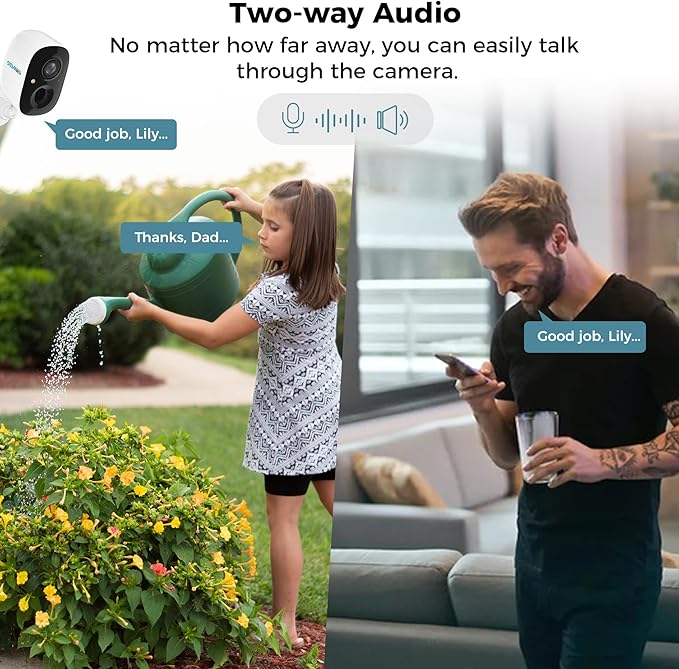 Vicohome 4CG6 Best 2K Solar Security Camera Wireless Outdoor System, No NVR Needed, Battery Powered, Easy to Setup, Motion Detection, Two Way Audio,Color Night Vision,SD Slot, 180 Days Exchange Policy