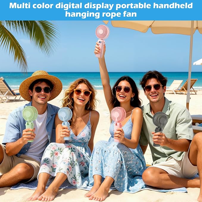 VZZNN 12 Pack Mini Portable Handheld Fan Bulk Small Cooling Fans High 5-Speed Rechargeable Fan For Travel, Office, Eyelash Drying, Lightweight, For Beach, Camping, Indoor Outdoor Use (4 Colors