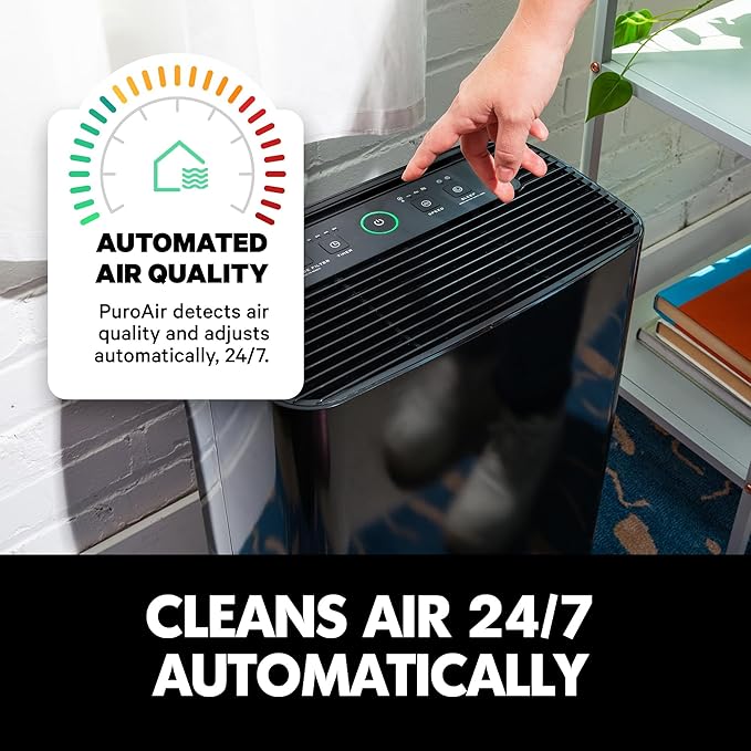 PuroAir 400 HEPA Air Purifier Large Room Air Cleaner up to 2,000 Ft² - HEPA CarbonTech Filter up to 500X Stronger - Air Quality Sensor, Auto & Quiet Sleep Modes - Air Purifiers for Large Rooms