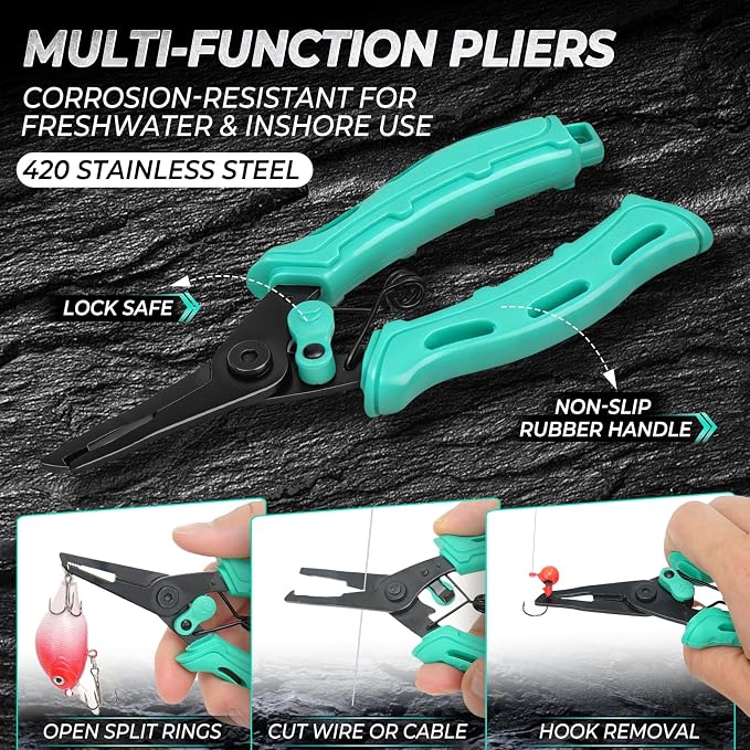 Jenseits Fishing Tool Kit, Fish Gripper, Fishing Pliers, Digital Fish Scale, Fillet Knife, Hook Remover & Fishing Accessories Set, Freshwater Saltwater Fishing Gear, Fishing Gifts for Men Angler