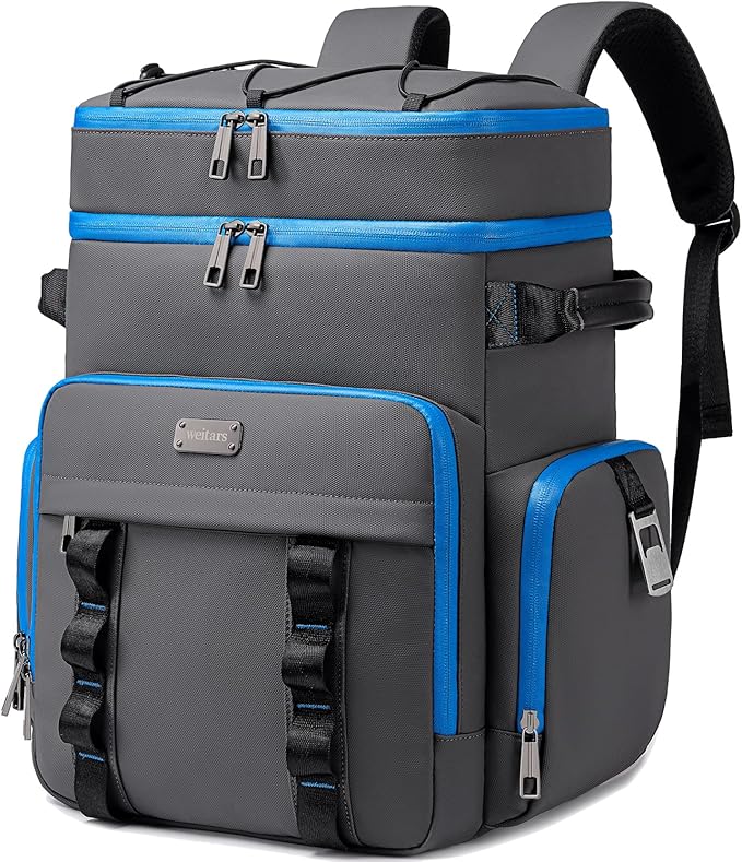 Weitars Insulated Cooler Backpack,Double Deck Waterproof Soft Cooler Bag,Backpack Coolers Leak Proof Lunch Backpack for Men Women for Travel,Camping,Picnic,Beach,Picnic,Outdoor 31L/52 Can