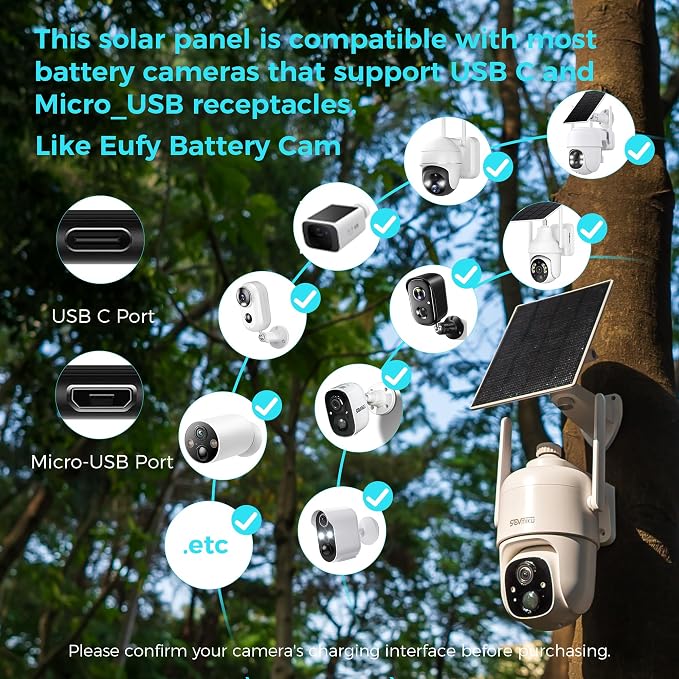 SOVMIKU Vicohome 2CG6L Solar Security Camera Wireless Outdoor System and 5V Solar Panels,No NVR Needed,Battery Powered,Easy to Setup,Motion Detection,Two Way Audio,Color Night Vision,SD Slot