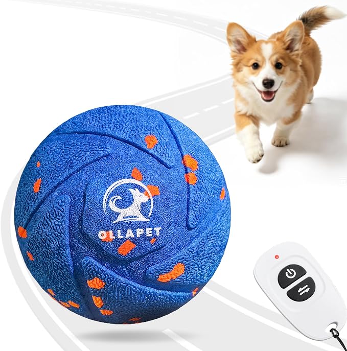 Smart Interactive Dog Toys - Auto Bouncing & Rolling Ball, 3 Interactive Modes, Chew-Resistant E-TPU Material, IPX7 Waterproof, Smart Chase Pet Toy Ball for Medium and Large Dogs - Blue