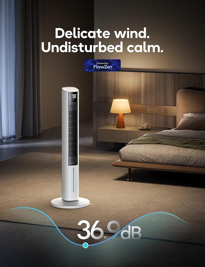 Windowless Portable Air Conditioner, 45.1" Evaporative Air Cooler w/1.06Gal Water Tank & 4 Ice Packs, 12H Timer, 60° Swing, No Hose No Window Needed, 3-IN-1 Quiet AC Unit for Room Bedroom, Pearl