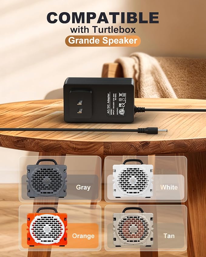 20V Speaker Charger for Turtlebox Grande: Loud! Outdoor Portable Bluetooth 5.4 Speaker GQ48-200300-AU Power Supply Replacement.