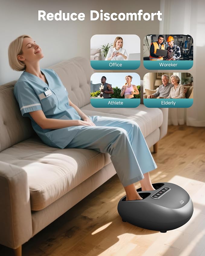 Snailax Foot Massager with Heat and Compression, Shiatsu Foot Massager for Neuropathy and Plantar Fasciitis, Deep Kneading, Rolling, Remote Control, Fits up to Size 14
