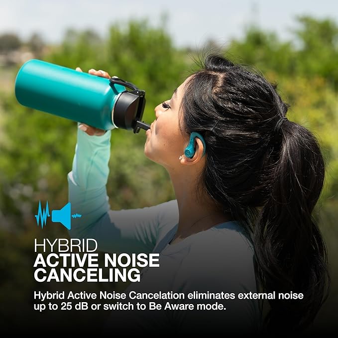 JLab, JBuds Sport ANC 4, True Wireless Earbuds, Active Noise Cancelling, Bluetooth, Multipoint Connect, Teal