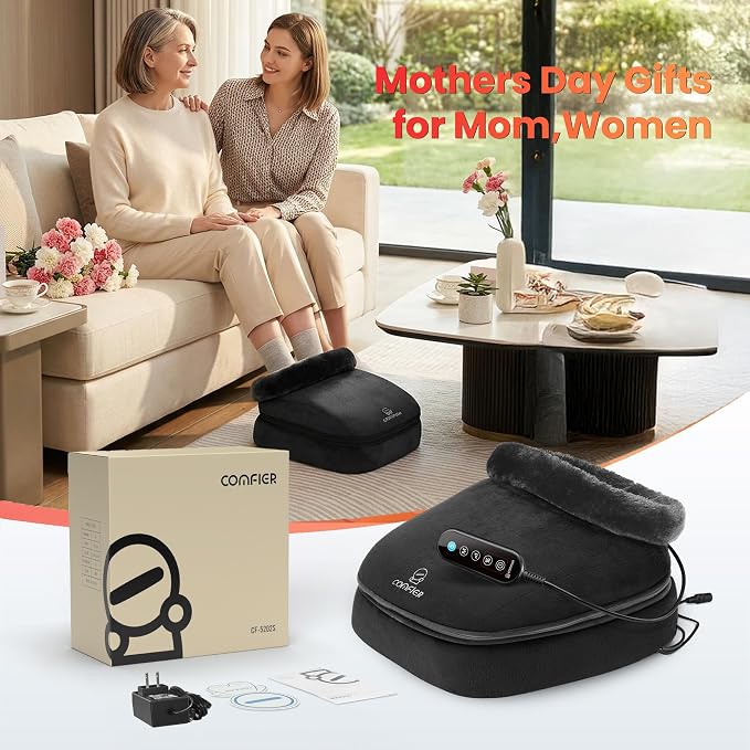 COMFIER 2026 Fathers Day Gift for Dad,Men,Shiatsu Foot Massager with Heat,2-in-1 Foot & Back Massager, Feet Massager Machine for Plantar Fasciitis,Neuropathy, Foot Heater,Electric Foot Warmer