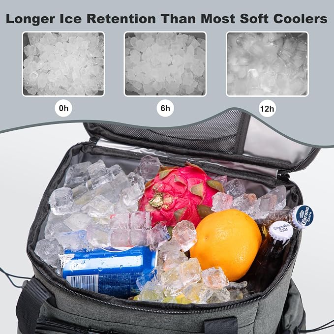 Backpack Coolers Insulated Leak Proof 38cans Soft Insulated Cooler Backpack for Women Men 12 Hours Cooling for Camping Hiking Beach Picnic