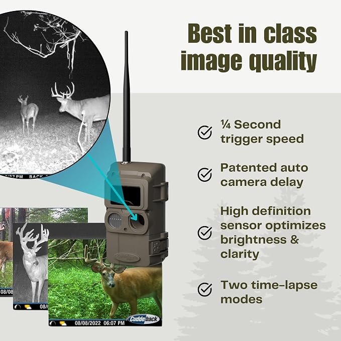 Cuddeback CuddeLink Black Flash (4-Pack) LL-3A (L Series) Cellular Trail Camera, with no-Glow Illumination, Fast ¼ Sec Trigger, 940nm IR LED, for Hunting, Backyard Wildlife & Outdoor Game Monitoring