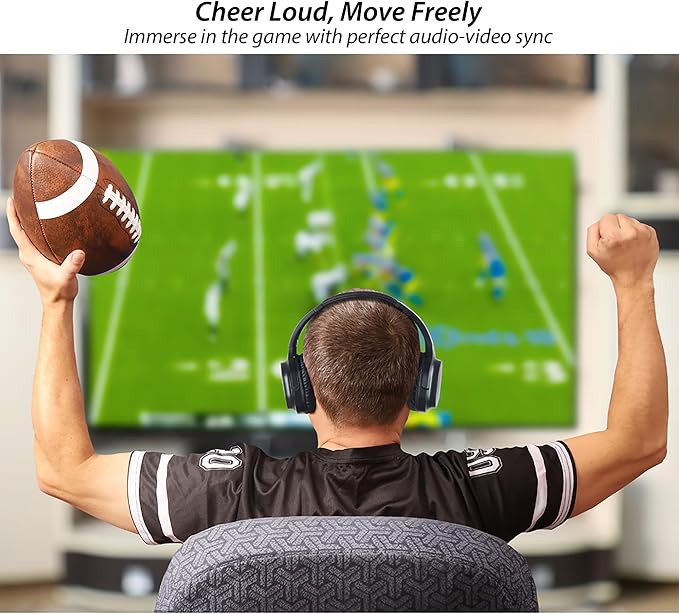 Wireless Headphones for TV, with 2.4G Transmitter, Optical & 3.5mm Input | Headphones TV for Seniors, Easy Setup, Plug & Play, 100ft Range, 48H Playtime, No Delay, Ideal Gift for Parents and Elderly