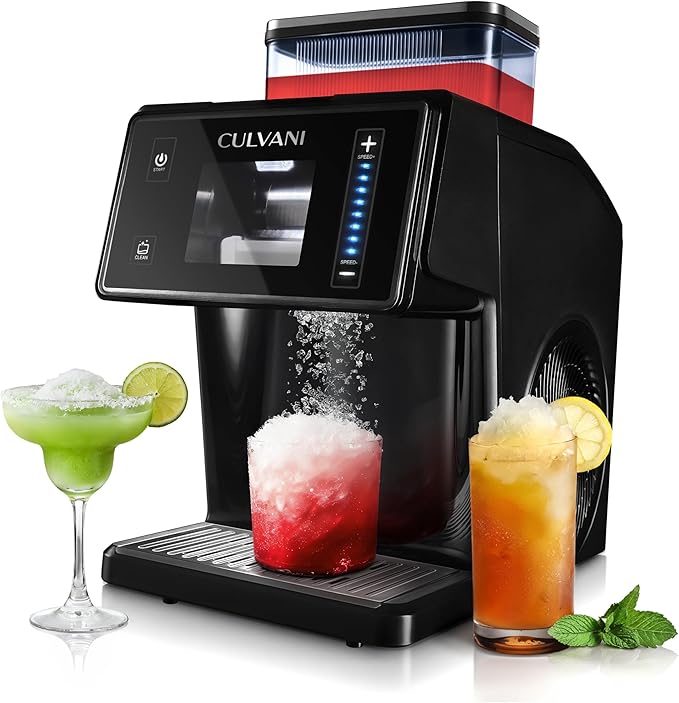 Shaved Ice Machine, Culvani Snowlux Snow Cone Maker — No Ice Cubes Needed, 8 Speeds, Self-Cleaning, 44 lbs/Day Stainless Steel Roller, Countertop Frozen Drink & Slushy Maker, Bingsu Machine for Home