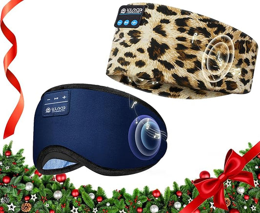 LOVE EYE Sleep Headphones Bluetooth 5.4 Sleeping Eye Mask Wireless Music Earphones with HD Speakers for Side Sleepers Total Blackout Cotton Mask for Travel, Home, Office, Unique Gifts