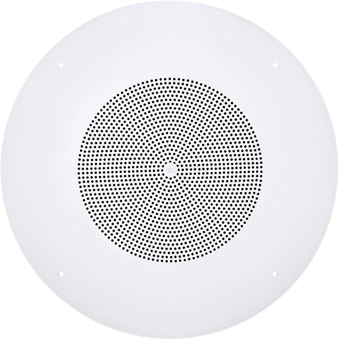 JBL Professional CSS8008 Commercial Series Round Ceiling Speaker, 8”. 5-Watt Multi-Tap Transformer for 100V, 70V and 25V Distributed Lines. Single Speaker. White and Paintable