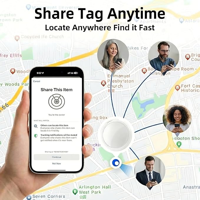 2 Pack GPS Tracker for Vehicles with Magnetic Case(iOS Only)Global Tracking | Work with Apple Find My Waterproof Real-Time Location Hidden Car Device Bluetooth Finder No Fee or Subscription Required