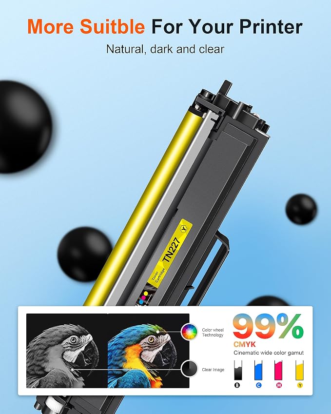 E-Z Ink Pro Compatible TN227 Toner Cartridge Replacement for Brother TN227 TN-227 BK/C/M/Y High Yield TN223 TN-223 Compatible with HL-L3290CDW HL-L3210CW MFC-L3750CDW MFC-L3710CW Printer (4 Pack)