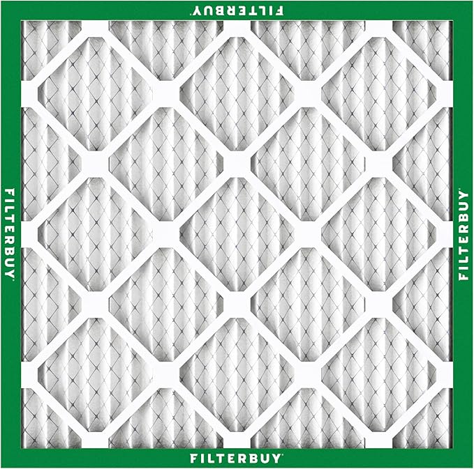 Filterbuy 21x21x1 Air Filter MERV 8 Essential Dust & Allergy Defense (5-Pack), Electrostatic Pleated HVAC AC Furnace Filters Replacement, Made in USA (Actual Size: 20.88 x 20.88 x 0.75)