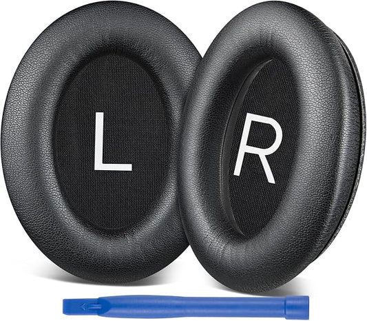 SOPROM Replacement Earpads for Bose QuietComfort 45 (QC45)/QuietComfort SE (QC SE)/Quiet Comfort Wireless Over-Ear Headphones, Ear Pads Cushions with Gentler Protein Leather - Black
