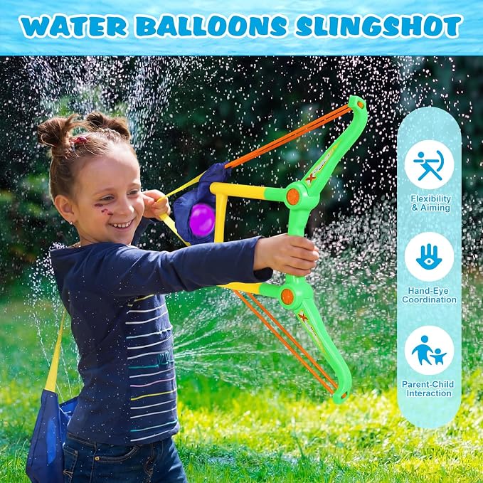 Soulchen 2 Pack Water Balloon Launcher Slingshots, Hand-held Launcher Summer Toys for Kids Outdoor Pool Beach Water Game for Boys, Girls, Teens, Adults Backyard Fight Play