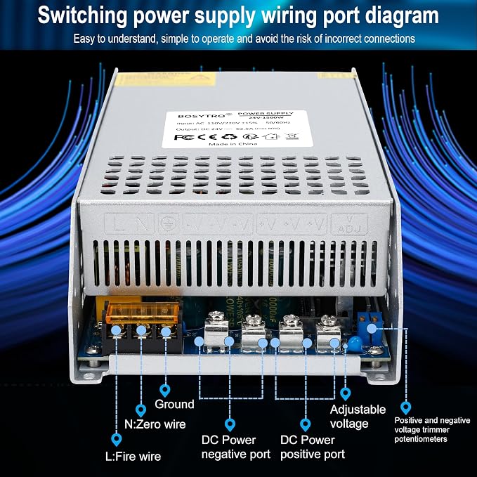 24V 62.5A 1500W DC Switching Power Supply Adapter PSU AC 110V / 220V-DC 24V Transformer Adapter, for 3D Printer,DC Motor,Medical Equipment, Computer Project of Industrial Power Supplies