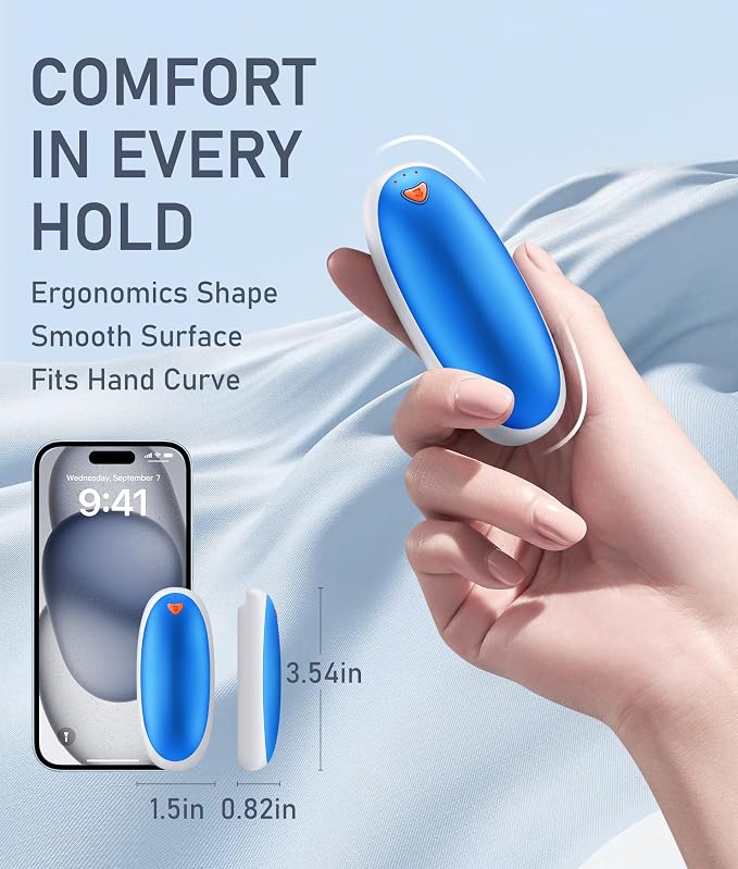 14000mAh Hand Warmers Rechargeable 2 Pack, AI Hand Warmer with Charging Case Last 60H, 1S Fast Heat, Portable Electric Pocket Heater, Golf Hunting Camping Hiking