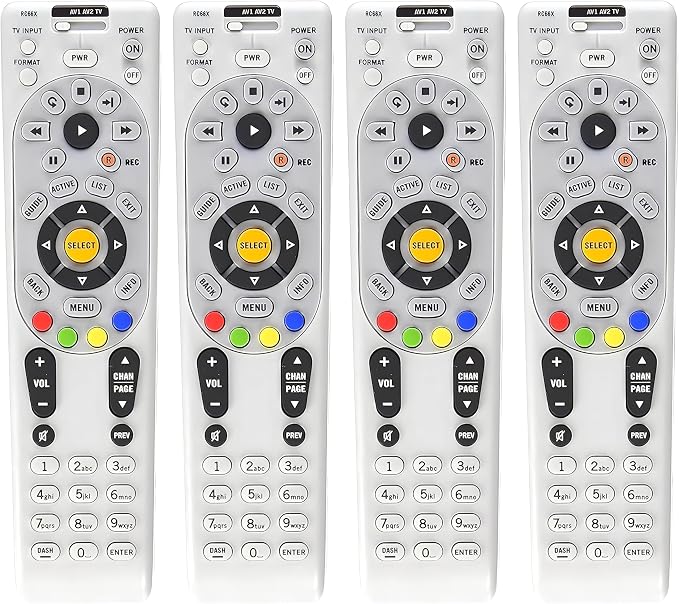 4 Pack Buck AT&T DirecTV RC66RX IR/RF Universal Programmable Remote Control – DirecTV Remote Control Replacement for R16, R22, H21, H22, H23, H24, HR21, HR22, HR23, HR24, HR34, and C31 Receiver