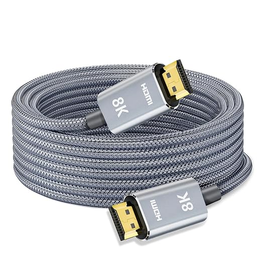 LEADSTAR HDMI Cable 4K 60 ft Fiber Optic, 4K 60Hz 18Gbps High Speed HDMI 2.0 Cord Braided | Ultra HD, HDR10, 1080p, eARC, 3D, HDCP 2.2 | for Xbox, PS5, TV, Laptop, Monitor