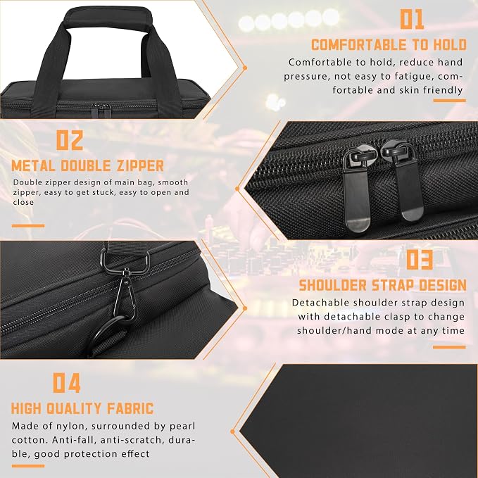 AKOZLIN Cable File Bag with Detachable Dividers for DJ Gear, Sound Instrument Accessories