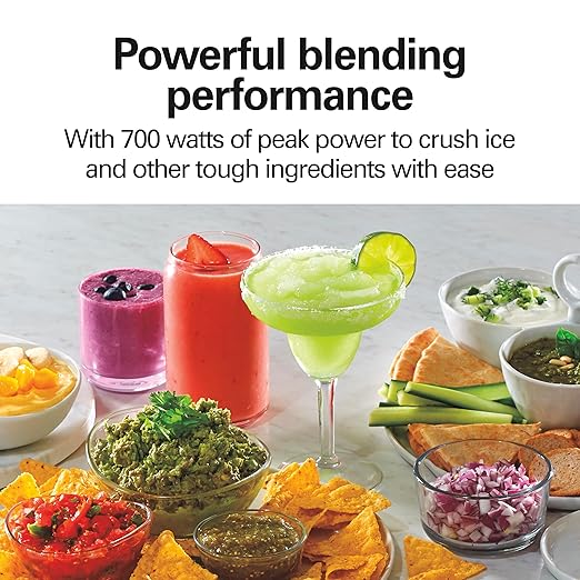 Hamilton Beach Power Elite Blender for Smoothies with 3-Cup Vegetable Chopper, Mini Food Processor, 40oz Glass Jar, 12 Functions for Puree, Ice Crush, Black (58149)