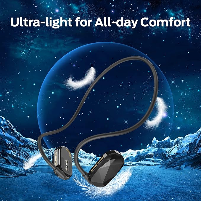 Monster Aria Air Conduction Headphones, Open Ear Wireless Bluetooth Headset, Lightweight Sport Headphones with ENC Clear Talk, 8H Playtime for Running, Cycling, Hiking, Driving(Black