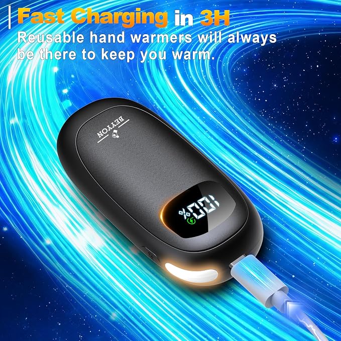 Hand Warmers Rechargeable-Electric Hand Warmers, Max 16 Hrs Warmth Up to 127℉, LED Display & Flashlight, Dual-Side Heating Portable Heater for Golf Hunting Camping for Men Women, Valentine's Day Gifts
