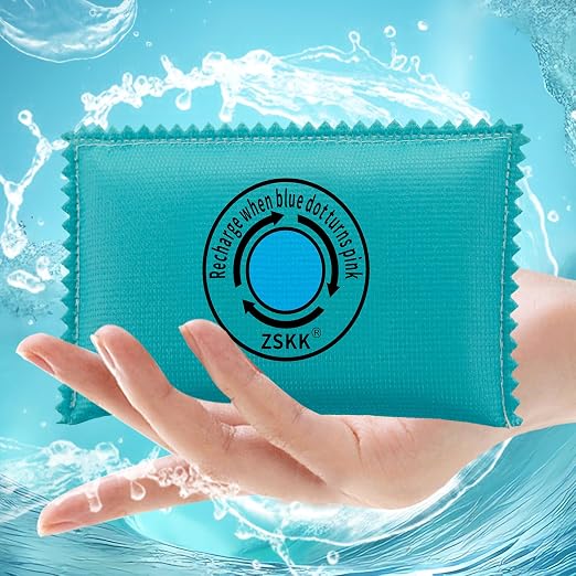 100g Rechargeable Desiccant Pack of 5,Silica Gel Desiccant Packets,Moisture Absorbers for Storage Bins, Suitcase,Gun Safe, 3D Filaments, Electronics,Desiccant Dehumidifier for Closets,Cars